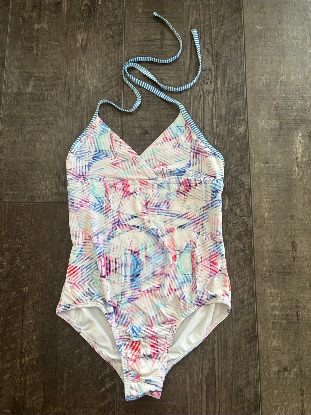 Athleta Girls' Multicolor Pastel One-Piece Swimsuit size M ( 8-10 )